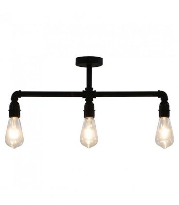 vidaXL Ceiling Lamp Black 3 x E27 Bulbs