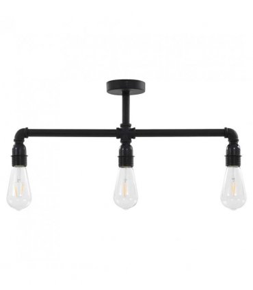 vidaXL Ceiling Lamp Black 3 x E27 Bulbs