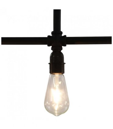 vidaXL Ceiling Lamp Black 3 x E27 Bulbs