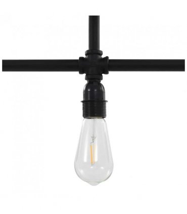 vidaXL Ceiling Lamp Black 3 x E27 Bulbs