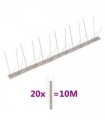 vidaXL 4-row Stainless Steel Bird & Pigeon Spikes Set of 20 10 m