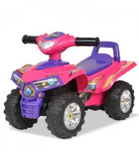 vidaXL Children's Ride-on ATV with Sound and Light Pink and Purple