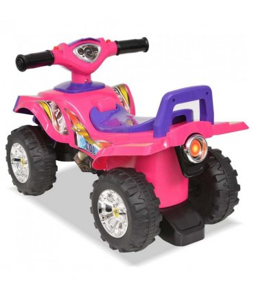 vidaXL Children's Ride-on ATV with Sound and Light Pink and Purple