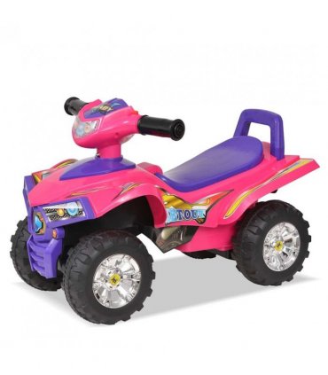 vidaXL Children's Ride-on ATV with Sound and Light Pink and Purple