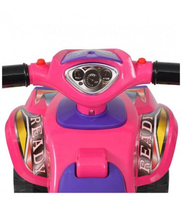 vidaXL Children's Ride-on ATV with Sound and Light Pink and Purple
