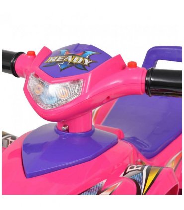 vidaXL Children's Ride-on ATV with Sound and Light Pink and Purple