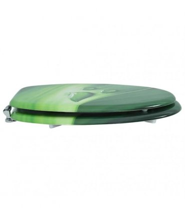 vidaXL WC Toilet Seat with Lid MDF Green Water Drop Design