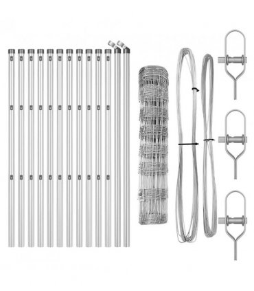 vidaXL Ground Fix Welded Wire Fence 25 x 0.8 m Galvanised Steel Silver
