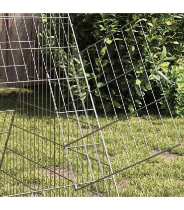 vidaXL Rabbit Cage Silver 650 x 100 x 85 cm Galvanised Steel