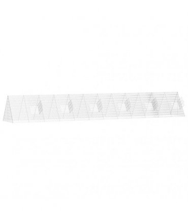 vidaXL Rabbit Cage Silver 650 x 100 x 85 cm Galvanised Steel