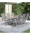 vidaXL Garden Dining Set | Grey | Solid acacia wood | 7-Piece | Foldable