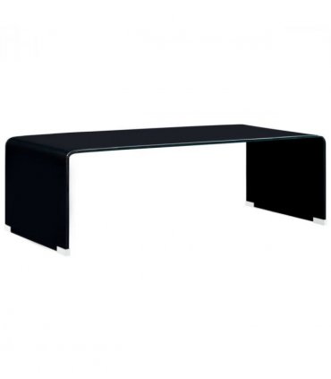 vidaXL Coffee Table | Black | Tempered Safety Glass | 98 x 45 x 31 cm