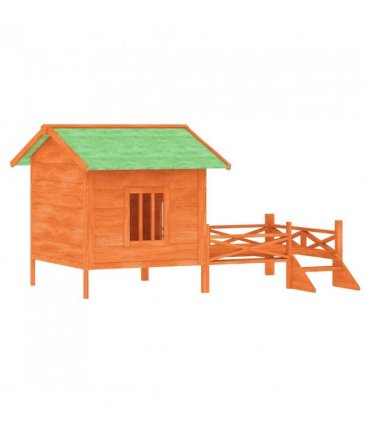vidaXL Dog Kennel Brown 159x120x88.5 cm Solid Wood Pine