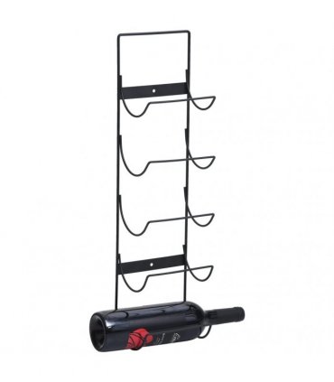 vidaXL Wall Mounted Wine Rack for 5 Bottles Black Iron