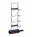 vidaXL Wall Mounted Wine Rack for 5 Bottles Black Iron
