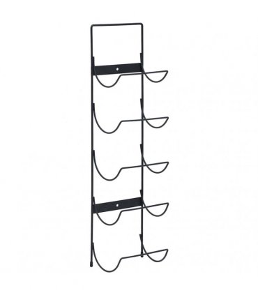 vidaXL Wall Mounted Wine Rack for 5 Bottles Black Iron