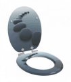 vidaXL Soft-Close Toilet Seat Grey 44 x 38 cm MDF board
