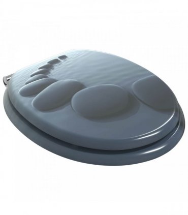 vidaXL Soft-Close Toilet Seat Grey 44 x 38 cm MDF board