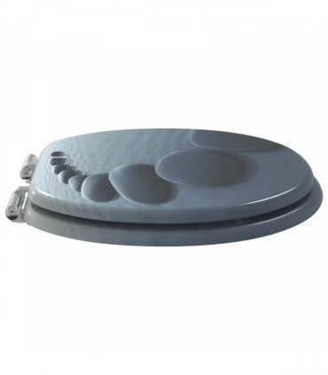 vidaXL Soft-Close Toilet Seat Grey 44 x 38 cm MDF board