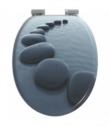 vidaXL Soft-Close Toilet Seat Grey 44 x 38 cm MDF board
