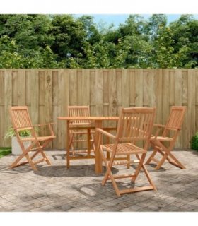 vidaXL Outdoor Dining Set | Brown | Solid acacia wood | Compact |  Foldable