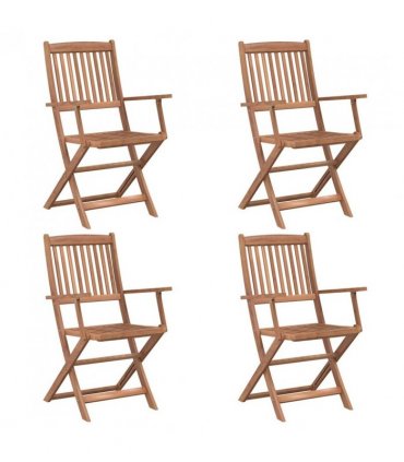 vidaXL Outdoor Dining Set | Brown | Solid acacia wood | Compact |  Foldable