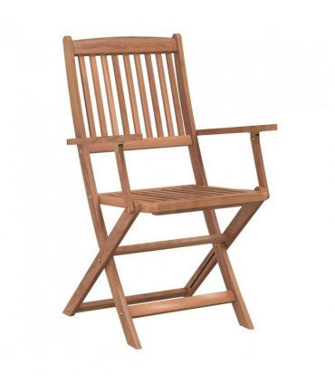 vidaXL Outdoor Dining Set | Brown | Solid acacia wood | Compact |  Foldable