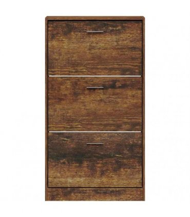 vidaXL Shoe Cabinet Smoked Oak 59x17x108 cm Engineered Wood