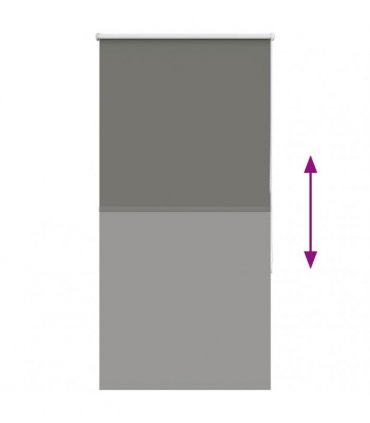 vidaXL Roller Blind Blackout Grey 65x150 cm Fabric Width 60.7 cm Polyester