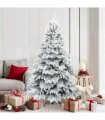 vidaXL Artificial Hinged Christmas Tree Snow Flocked White 180 cm