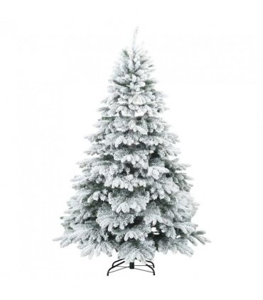 vidaXL Artificial Hinged Christmas Tree Snow Flocked White 180 cm