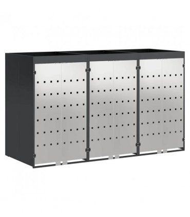 vidaXL Wheelie Bin Storage for 3 Bins Anthracite 204 x 77.5 x 121.5 cm