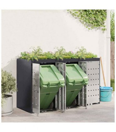 vidaXL Wheelie Bin Storage for 3 Bins Anthracite 204 x 77.5 x 121.5 cm