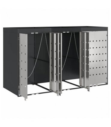 vidaXL Wheelie Bin Storage for 3 Bins Anthracite 204 x 77.5 x 121.5 cm