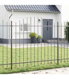 vidaXL Garden Fence 2 pcs Grey 170 x 165 cm Powder-Coated Steel