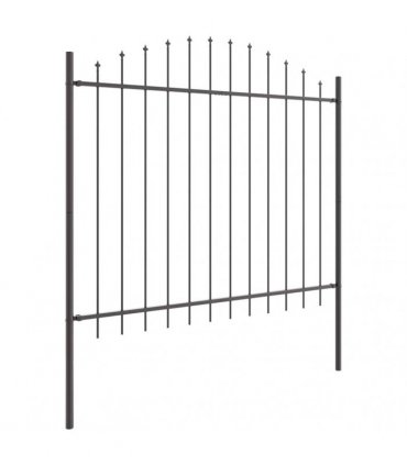 vidaXL Garden Fence 2 pcs Grey 170 x 165 cm Powder-Coated Steel