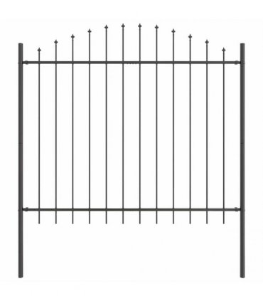vidaXL Garden Fence 2 pcs Grey 170 x 165 cm Powder-Coated Steel