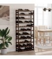vidaXL Wine Rack for 77 Bottles Black Solid Wood Pine