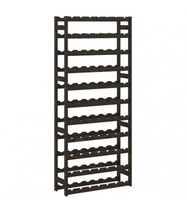 vidaXL Wine Rack for 77 Bottles Black Solid Wood Pine
