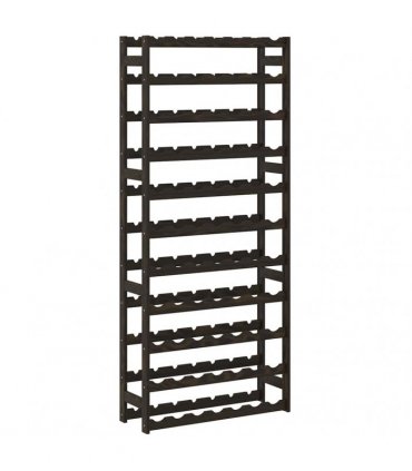 vidaXL Wine Rack for 77 Bottles Black Solid Wood Pine