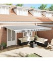 vidaXL Manual Retractable Awning Anthracite&White 500x300 cm