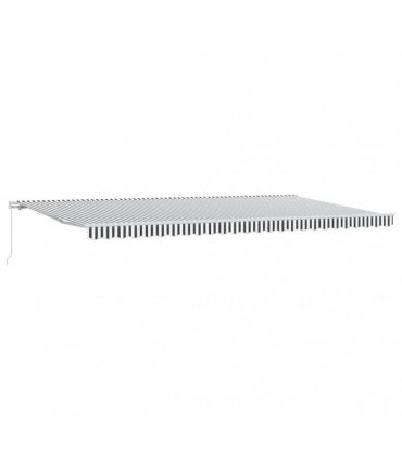 vidaXL Manual Retractable Awning Anthracite&White 500x300 cm