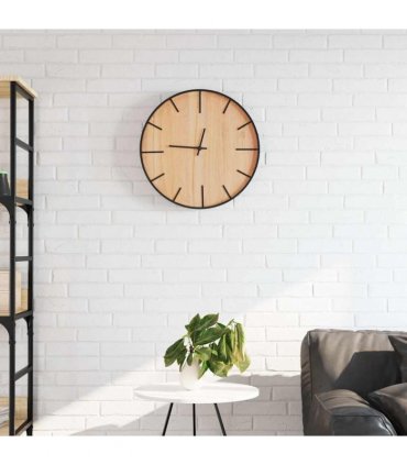 vidaXL Wall Clock Brown Ø39 cm Iron and Engineered Wood