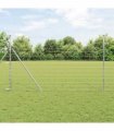 vidaXL Ground Fix Welded Wire Fence 50 x 1.4 m Galvanised Steel Silver