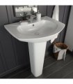 vidaXL Freestanding Basin with Pedestal Ceramic White 650x520x200 mm