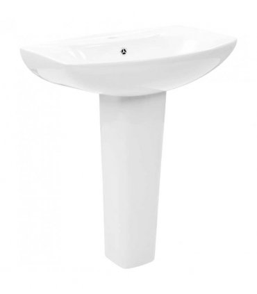 vidaXL Freestanding Basin with Pedestal Ceramic White 650x520x200 mm