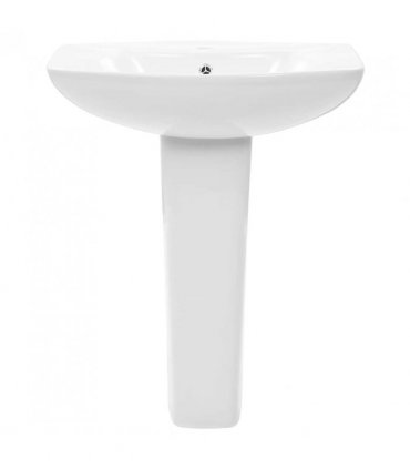 vidaXL Freestanding Basin with Pedestal Ceramic White 650x520x200 mm