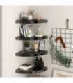 Floating Corner Shelves 4 pcs High Gloss Black 35x35x3.8 cm MDF