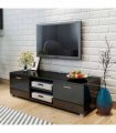 vidaXL TV Cabinet High-Gloss Black 140x40.5x35 cm