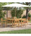 vidaXL Garden Dining Set 7 pcs Brown Solid Teak Wood